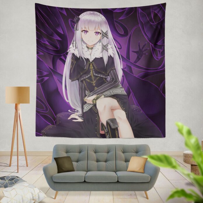 Re Zero Emilia Anime Wall Hanging Tapestry