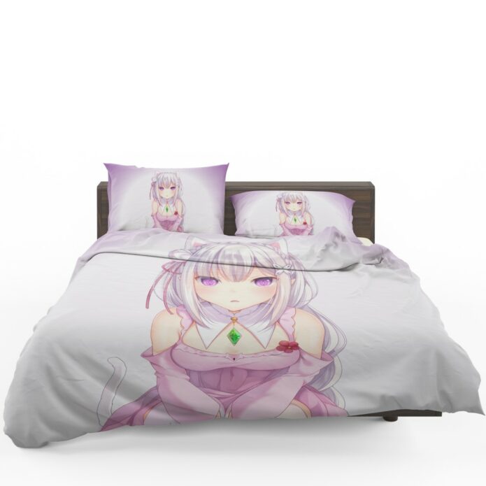 Rezero Emilia Anime Girl Japanese Bedding Set 1