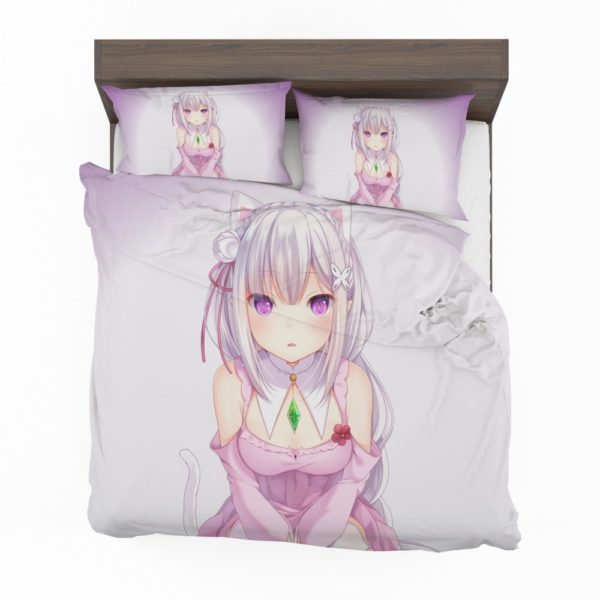 Rezero Emilia Anime Girl Japanese Bedding Set 2