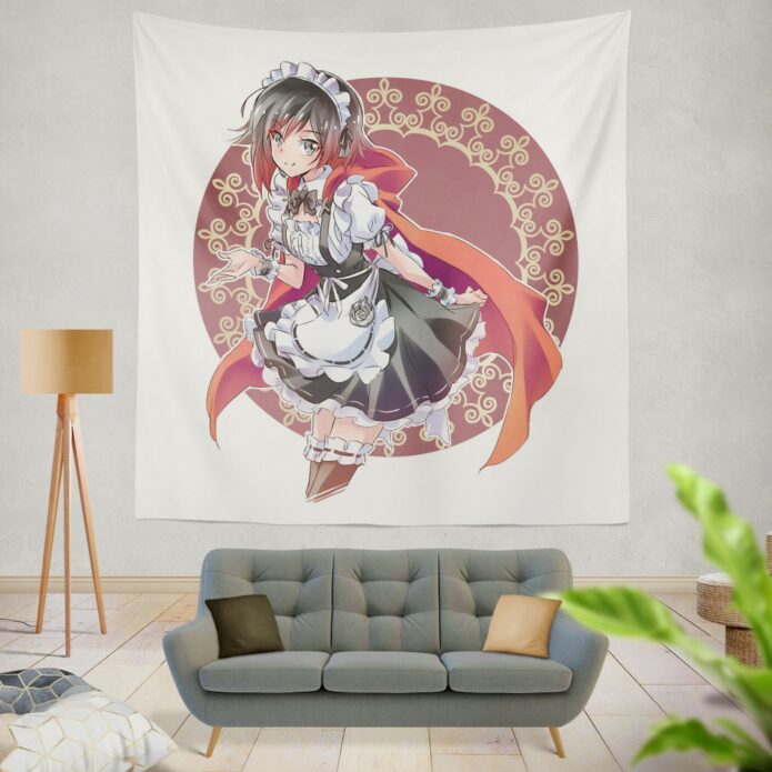 Ruby Rose Anime Girl Rwby Cute Anime Wall Hanging Tapestry