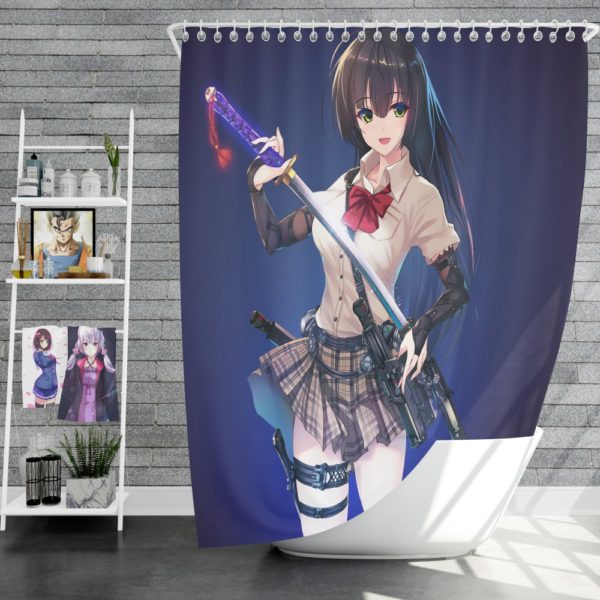 Samurai Sword Katana Anime Girl Shower Curtain