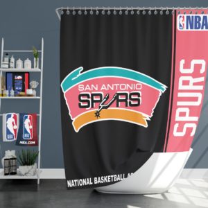 San Antonio Spurs NBA Basketball Bathroom Shower Curtain