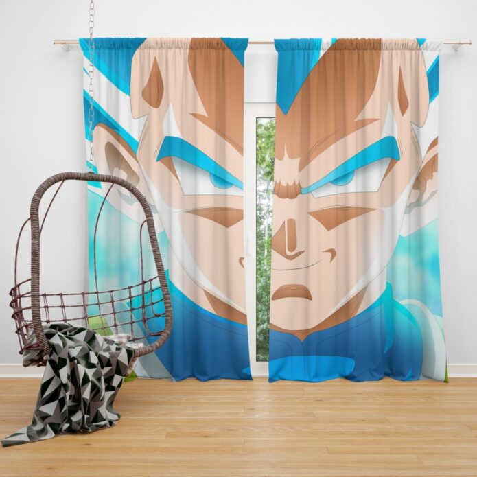 Super Saiyan Blue Vegeta Dragon Ball Super Bedroom Window Curtain