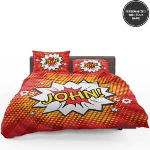 Superhero Theme Comic Personalized Custom Bedding Set 1
