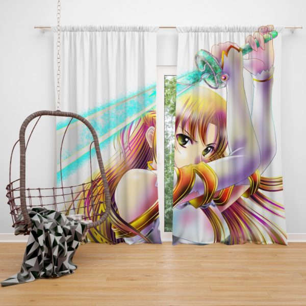 Sword Art Anime Girl Bedroom Window Curtain
