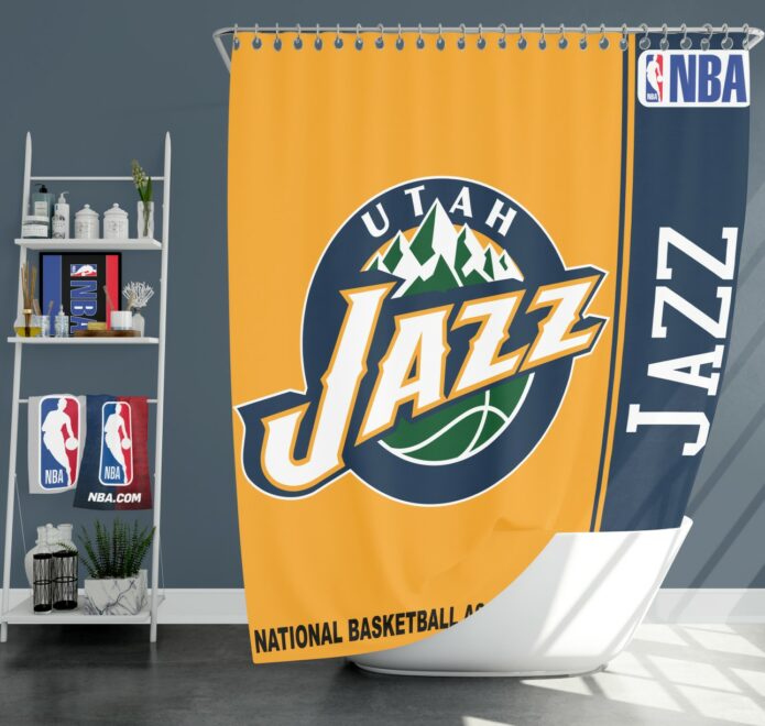 Utah Jazz NBA Basketball Bathroom Shower Curtain
