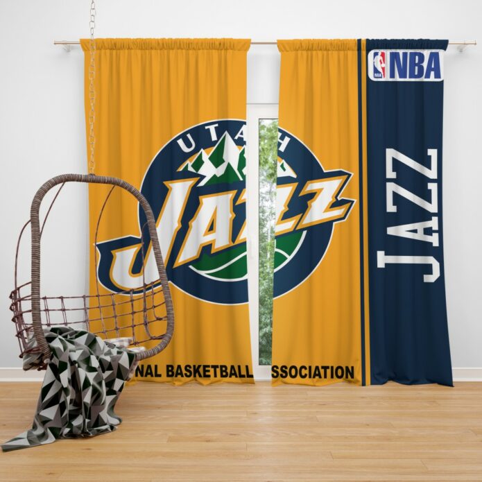 Utah Jazz NBA Basketball Bedroom Window Curtain