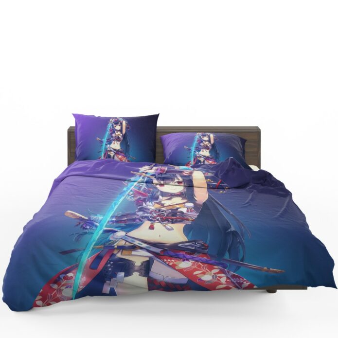 Warrior Girl Katana Anime Bedding Set 1