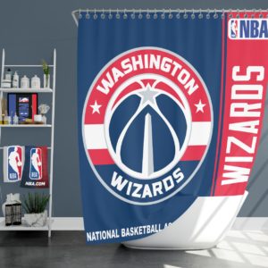 Washington Wizards NBA Basketball Bathroom Shower Curtain