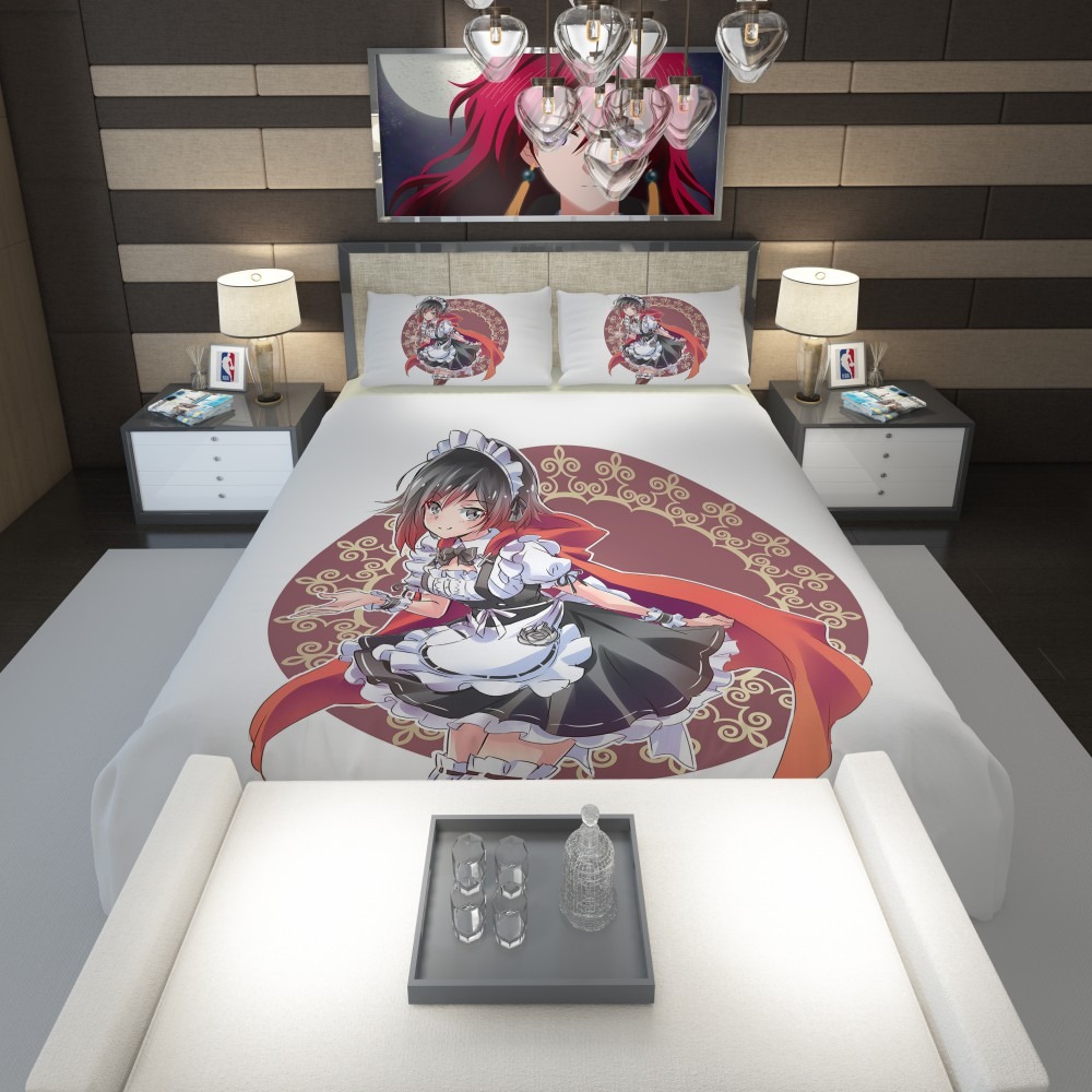 NEW RWBY Ruby Rose Sheet Bedspread Bed Cover Coverlet Quilt Cover 