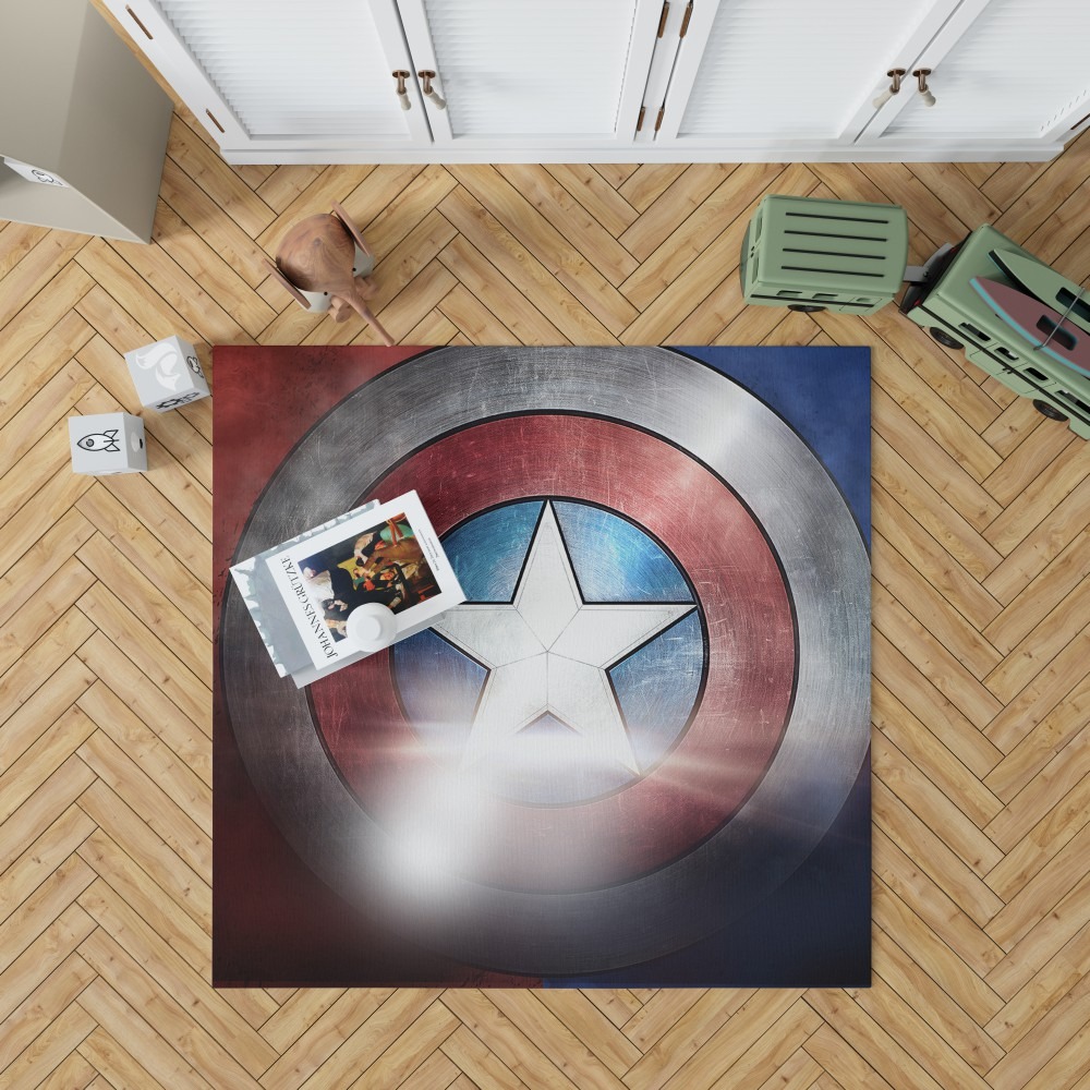 Captain America Shield American Marvel Bedroom Living Room Floor Carpet Rug