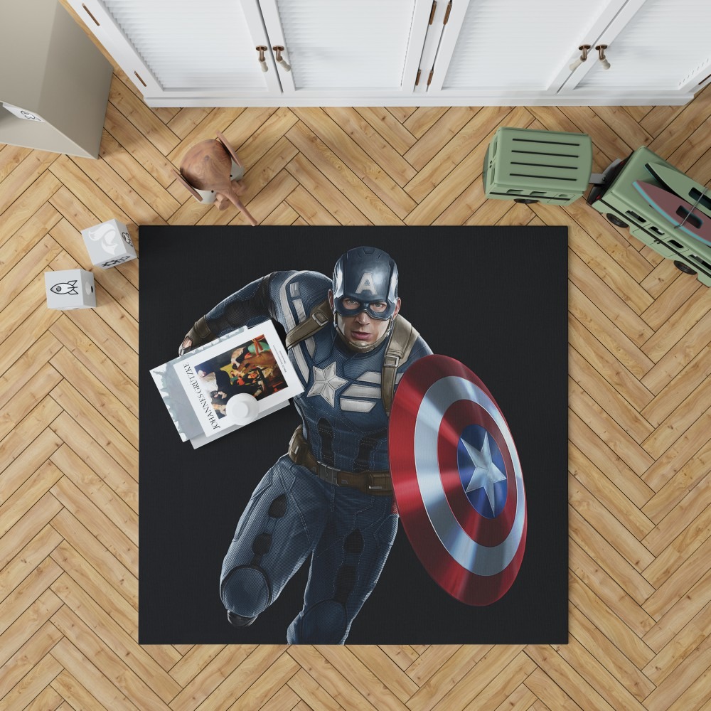Captain America Superheroes Marvel Comics Bedroom Living Room Floor Carpet Rug