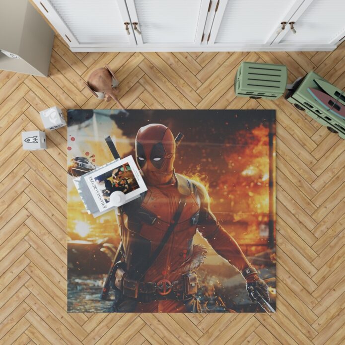 Deadpool Artwork Super Hero Bedroom Living Room Floor Carpet Rug 1