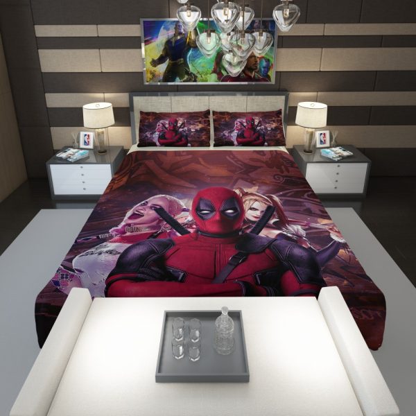 Deadpool and Harley Quinn Artwork Comforter 1