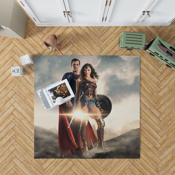 Superman And Wonder Woman Bedroom Living Room Floor Carpet Rug 1
