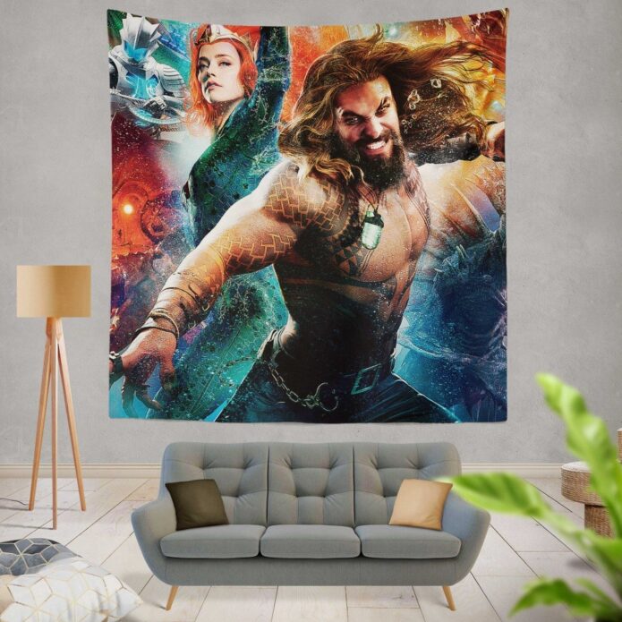 Aquaman Movie Amber Heard Jason Momoa Mera DC Universe Wall Hanging Tapestry