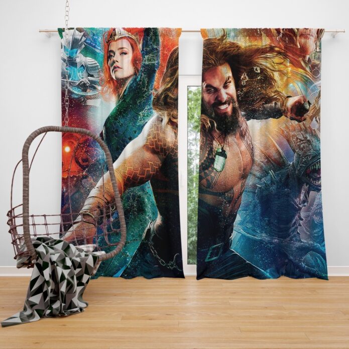 Aquaman Movie Amber Heard Jason Momoa Mera DC Universe Window Curtain