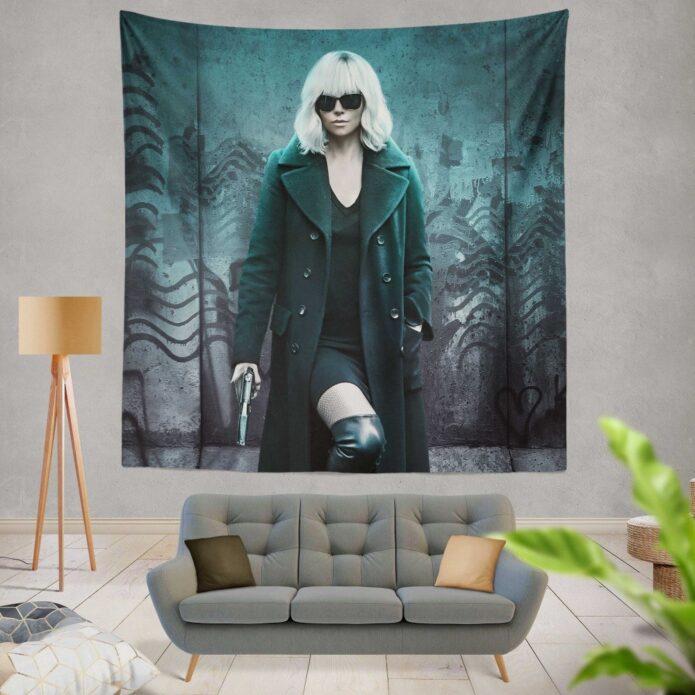 Atomic Blonde Movie Atomic Blonde Charlize Theron Wall Hanging Tapestry