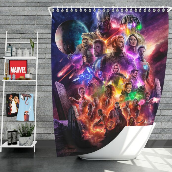 Avengers Endgame Movie Ant-Man Anthony Mackie Benedict Cumberbatch Shower Curtain