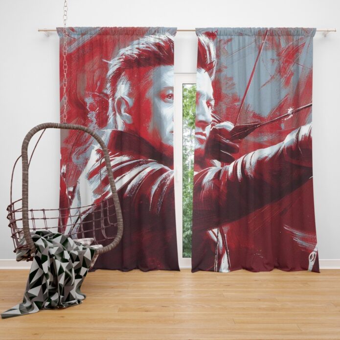 Avengers Endgame Movie Hawkeye Jeremy Renner MCU Window Curtain