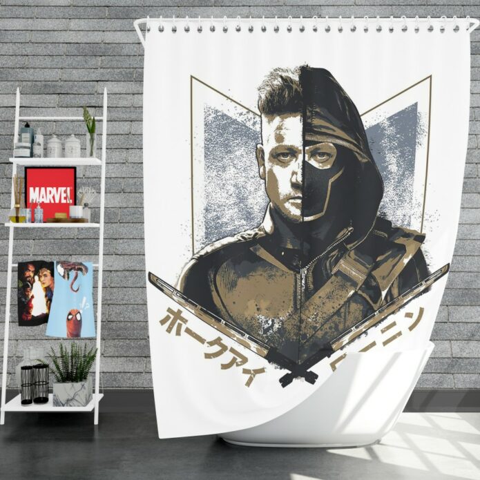 Avengers Endgame Movie Hawkeye Jeremy Renner Shower Curtain