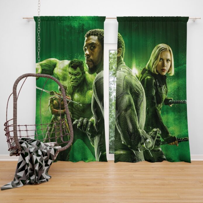 Avengers Infinity War Okoye Black Panther Black Widow Hulk Window Curtain