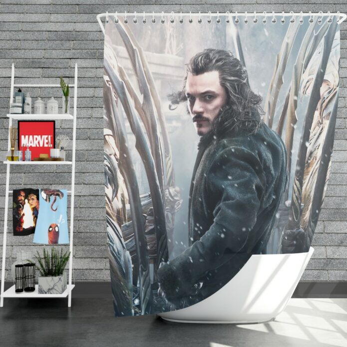Bard the Bowman in The Hobbit Battle of the Five Armies Movie Shower Curtain