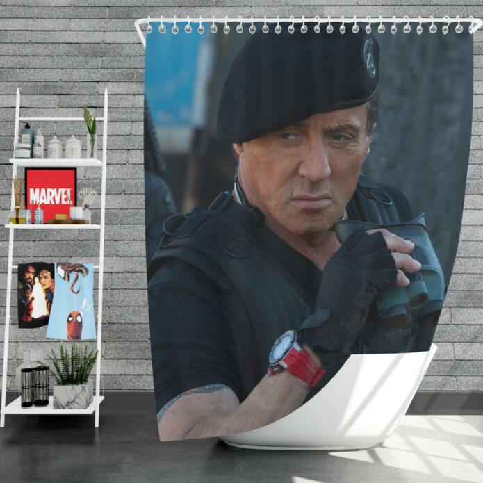 Barney Ross Sylvester Stallone The Expendables 3 Movie Shower Curtain