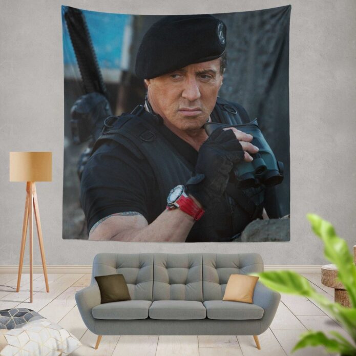 Barney Ross Sylvester Stallone The Expendables 3 Movie Wall Hanging Tapestry
