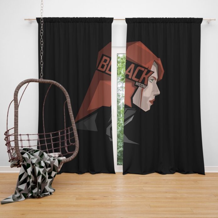 Black Widow Movie Window Curtain