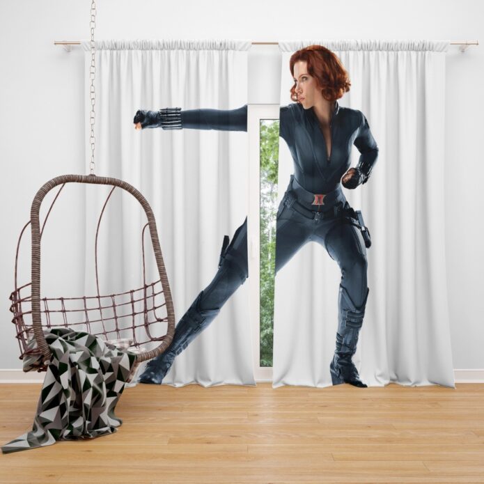 Black Widow in The Avengers Movie Scarlett Johansson Window Curtain