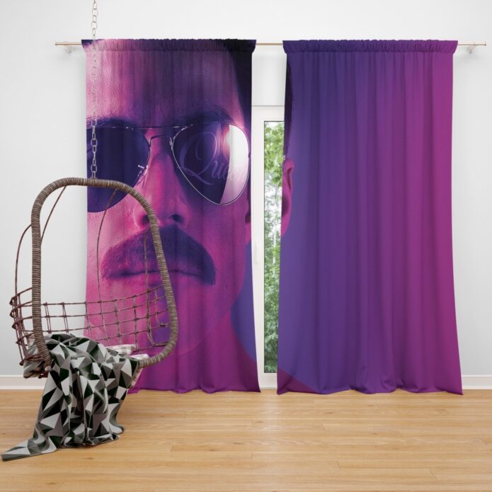 Bohemian Rhapsody Movie Freddie Mercury Queen Rami Malek Window Curtain