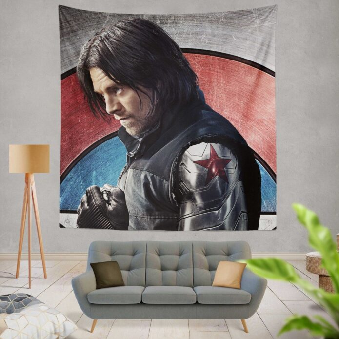 Captain America Civil War Movie Sebastian Stan Winter Soldier Wall Hanging Tapestry