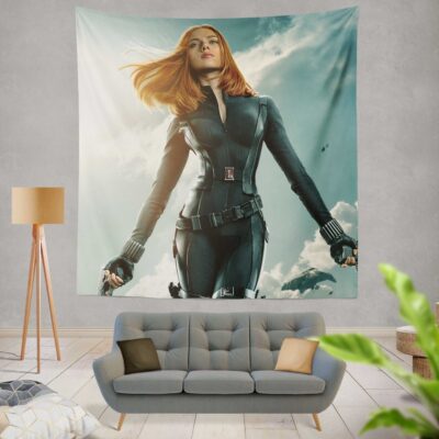 Captain America The Winter Soldier Movie Avengers Black Widow Scarlett Johansson Wall Hanging Tapestry