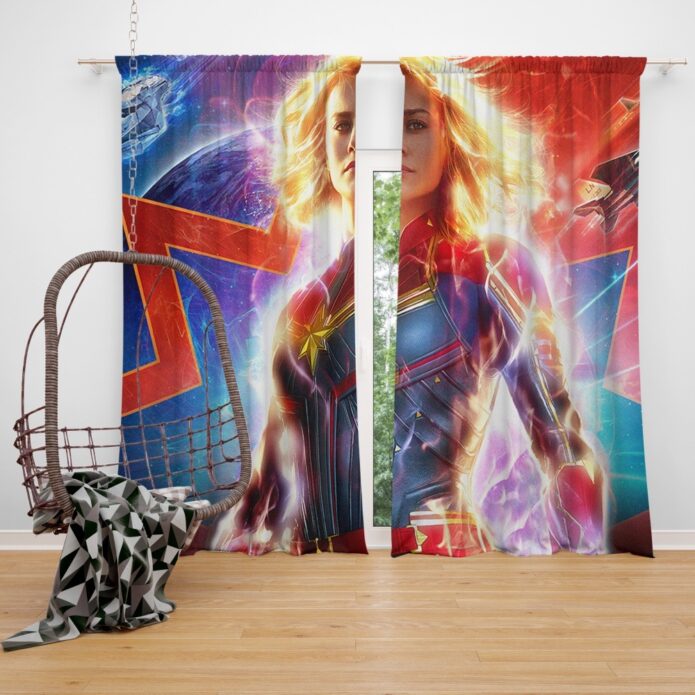 Captain Marvel Movie Brie Larson MCU Window Curtain