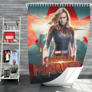 Captain Marvel Movie Brie Larson Marvel Cinematic Universe Shower Curtain