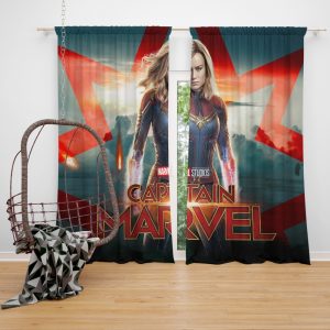 Captain Marvel Movie Brie Larson Marvel Cinematic Universe Window Curtain