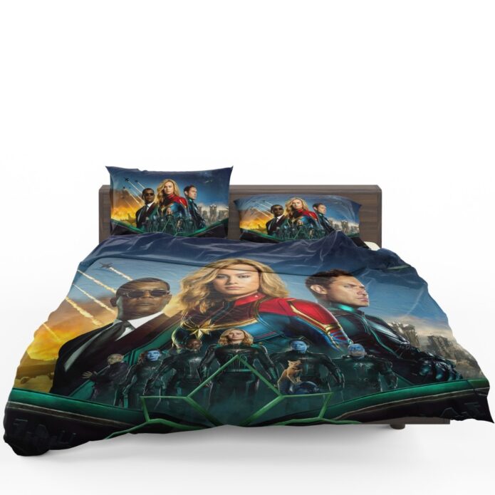 Captain Marvel Movie Carol Danvers Nick Fury Yon‑Rogg Marvel Bedding Set 1