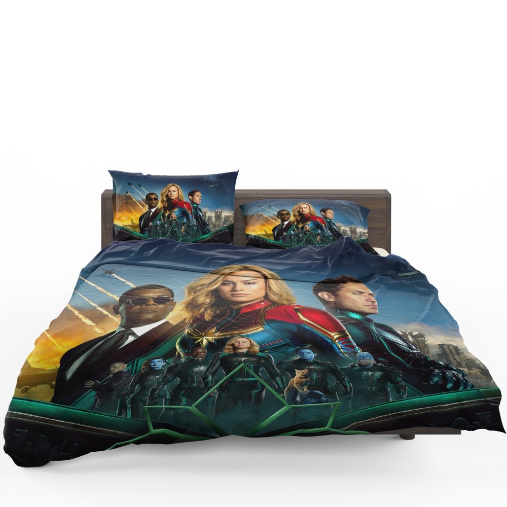 Captain Marvel Movie Carol Danvers Nick Fury Yon Rogg Marvel Bedding Set