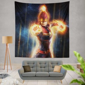 Captain Marvel Movie Carol Danvers Super Women Wall Hanging Tapestry