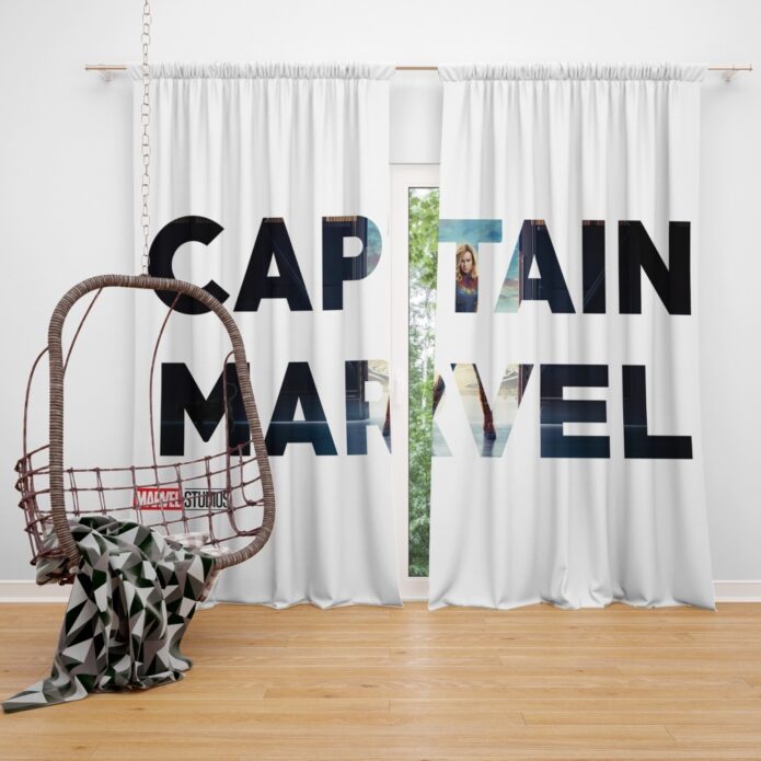 Captain Marvel Movie Window Curtain