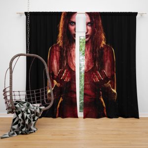 Carrie White in Carrie Movie Chloe Grace Moretz Window Curtain