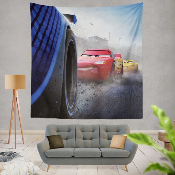 Cars 3 Movie Cruz Ramirez Jackson Storm Lightning McQueen Wall Hanging Tapestry