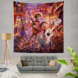 Coco Movie Coco Dante Ernesto de la Cruz Hector Imelda Rivera Wall Hanging Tapestry