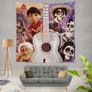 Coco Movie Dante Day of the Dead Ernesto de la Cruz Guitar Wall Hanging Tapestry