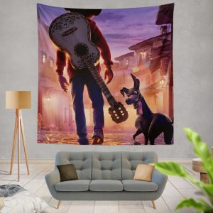 Coco Movie Dante Guitar Miguel Rivera Wall Hanging Tapestry