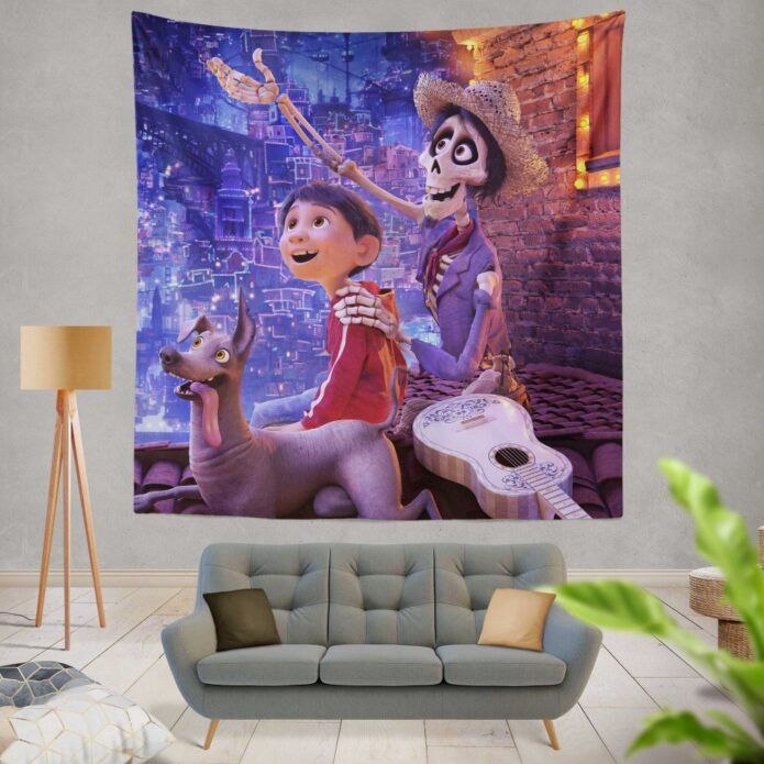 Coco Movie Dante Hector Miguel Rivera Wall Hanging Tapestry