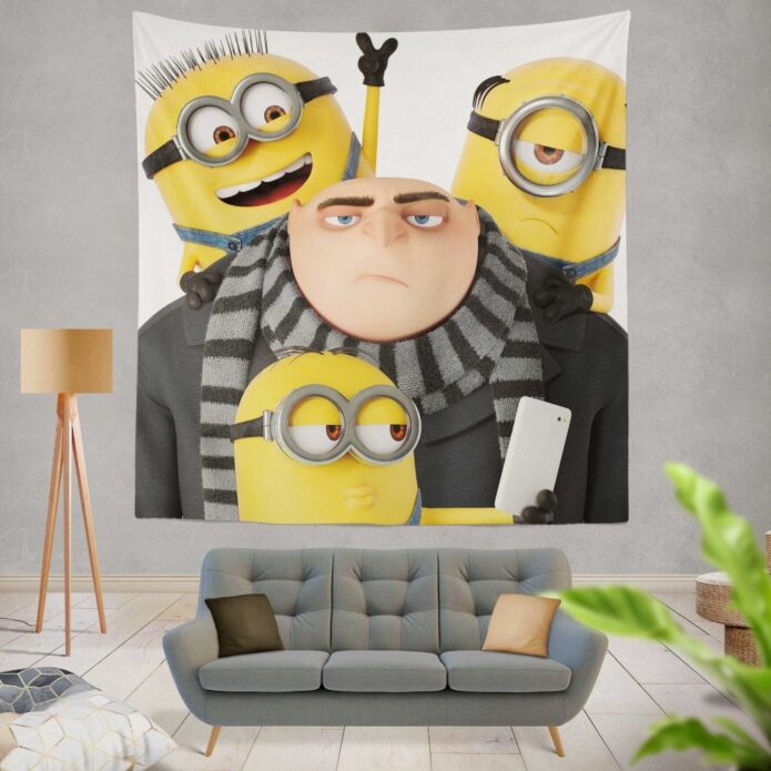 Despicable Me 3 Movie Bob Gru KevinStuart Wall Hanging Tapestry