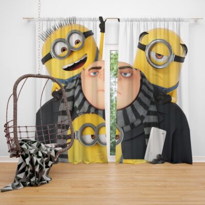 Despicable Me 3 Movie Bob Gru Kevinstuart Window Curtain