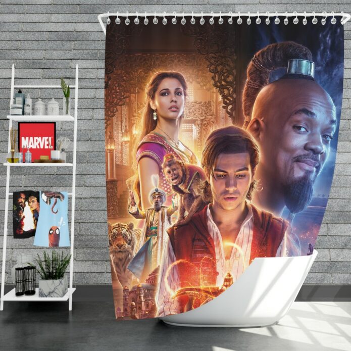 Disney Aladdin Movie Will Smith Mena Massoud Naomi Scott Shower Curtain